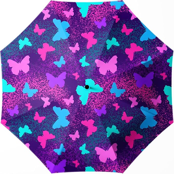 Small Compact Travel Automatic Folding Umbrella for Women, Portable Lightweight, Rain, Wind, UV Sun Shade