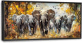 Extra Large Elephant Framed Wall Art for Living Room,Oversized Elephants Wild Animal Pictures Wall Decor,Forest Landscape Canvas Print Painting Modern Artwork Bedroom Office Bathroom 60L x 30W