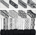 80 Yards Black Lace Trim Ribbon,8 Rolls Crochet Sewing Assorted Patterns Vintage Floral Lace Ribbons for Sewing DIY,Gift Wrap,Scrapbooking, Bridal Shower Wedding Decor, 10 Yards Each Roll