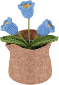 Crochet Flower Plant, Empathetic Flower Gift for Women & Men, Perfect for Birthday, Christmas, Mother's Day, Desk Decor, Birthday Decorations, Kids Party Decoration. Blue Lily of The Valley