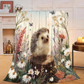 Hedgehog Blanket Cute Hedgehog Throw Blanket Soft Cozy Fleece Fuzzy Stuffed Plush Flannel Gifts for Girls Women Boys Kids Adults 60"X80"
