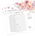 Baby in Bloom Baby Shower Games, Floral Who Knows Mommy Best Game for 30 Guests with Game Cards, Gender Reveal, Baby Shower Supplies & Decorations (DV24)