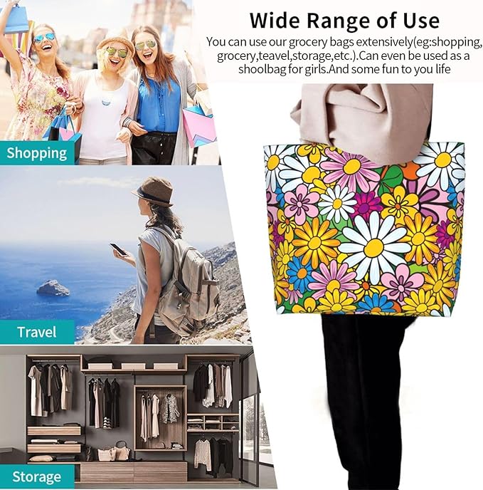 Sunflower Tote Bag For Women, Waterproof Shoulder Bags Big Reusable Grocery Handbag For Shopping Picnic Work Beach
