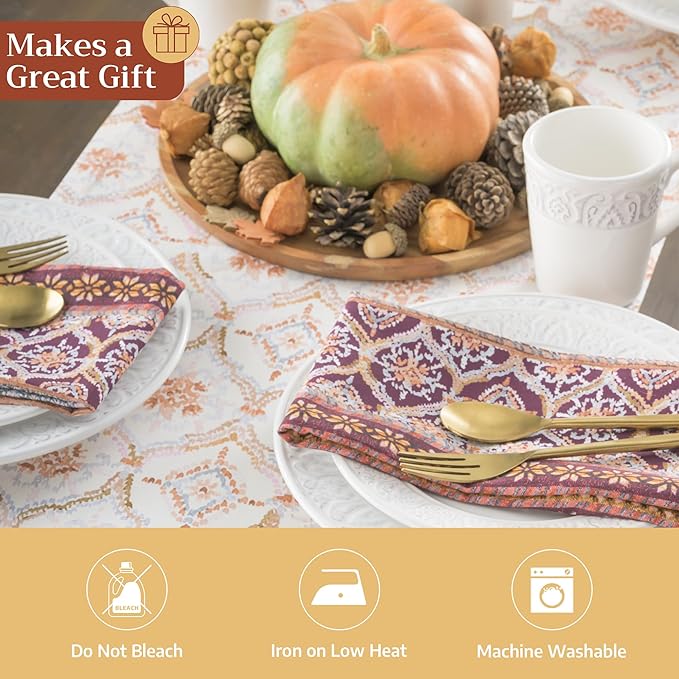 Maison d' Hermine Table Runner 100% Cotton Single Layer Table Runners 36 inches Long for Thanksgiving Christmas Decorations Home Kitchen Dining Party Wedding (Fair Isle, 14.5" x 36")