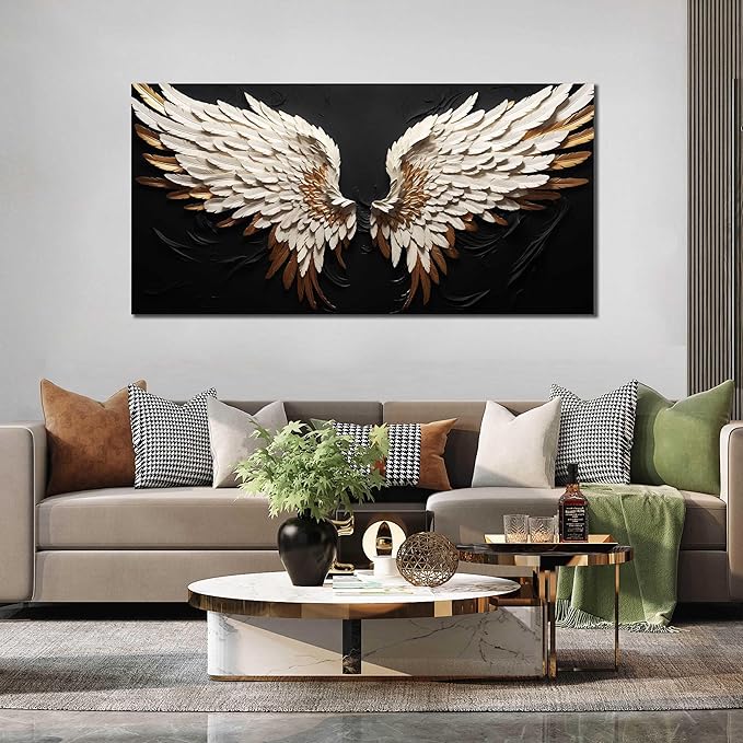 Wall Decor for Bedroom White and Gold Pictures for Wall Decor Office Wall Art for Living Room Large Size 29" x 58"