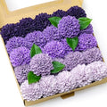 Artificial Wedding Dahlia Flowers 25 pcs Fake Roses with Stem for DIY Wedding Decor Centerpieces Arrangements Bouquets (Shades of Purple)