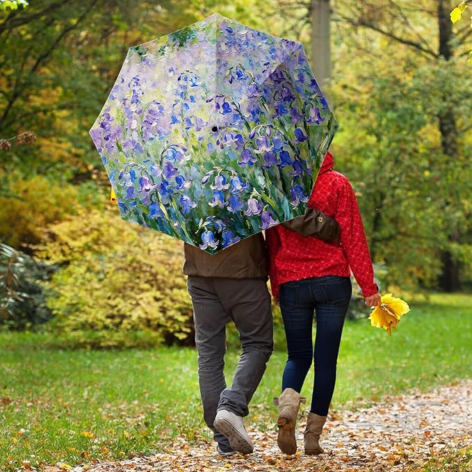 Small Compact Travel Automatic Folding Umbrella for Women, Portable Lightweight, Rain, Wind, UV Sun Shade