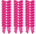7Rainbows 30pcs Boutique 2.5" Hot Pink Satin Ribbon Twist Tie Bows for Tying Up Packages Gift Wrapping