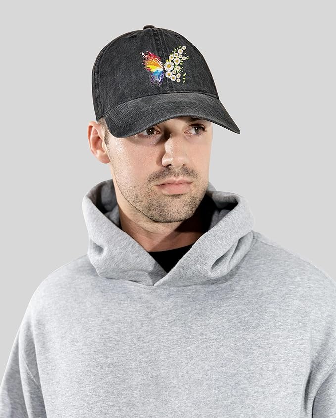 Negi Retro Baseball Cap Denim Hat for Women Female Washed Distressed Adjustable Dad Hats Unconstructed Cotton