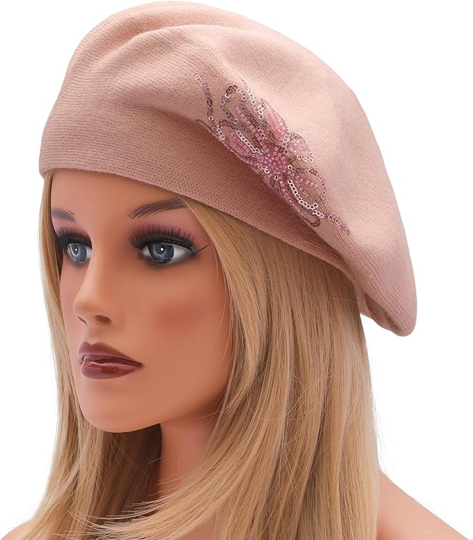 Winter Women French Beret Hat Kaschmir Solid Color Knitted Berets