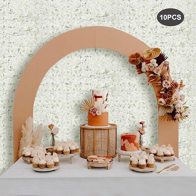 10Pcs Artificial Flower Wall Panel, 15.7" x 23.6" Decorative Hydrangea Flower Panels Wall for Home Party Wedding Christmas Festival Photo Backgdrop Decor