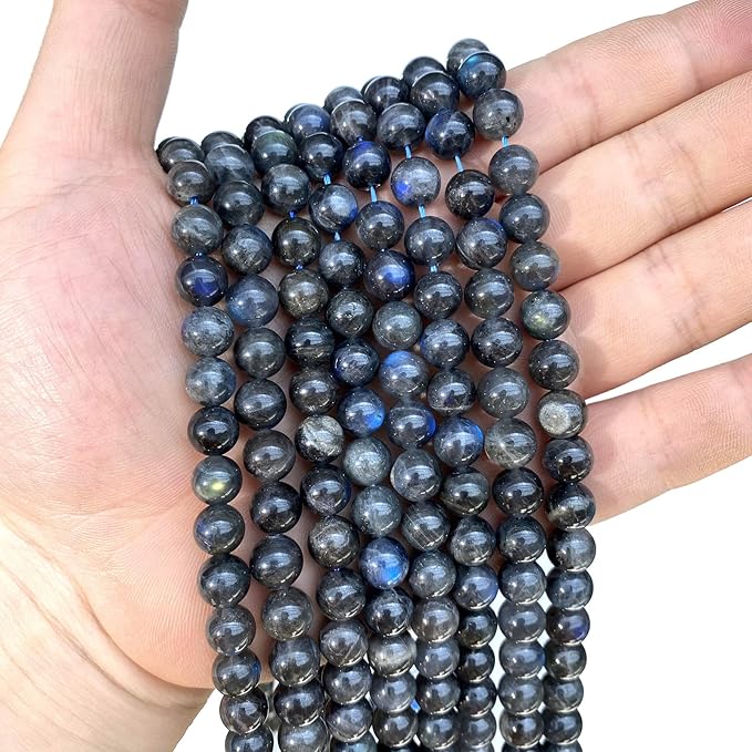10MM 36PCS Natural Labradorite Gemstone Crystal Spacer Loose Beads for Jewelry Making DIY Bracelet 15 Inches 1 Strand A Grade