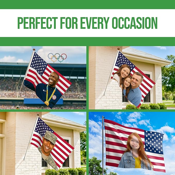 Custom Flag (1x1.5FT to 5x8FT) by BCB Print for Business | Personalized Outdoor Flags with Grommets for Advertising, Events | HD Printed Custom Sign Flag | Express Dispatch+Ship | Made in USA