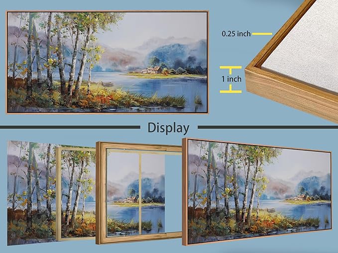 Arjun Framed Forest Picture for Living Room, Wall Art for Bedroom Nature Painting Wall Decor, Extra Large Artwork Office Home Dining Room 58"x29"