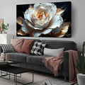 Large White Flower Canvas Wall Art for Living Room Bedroom Home Office Black and White Flower Picture Modern Canvas Prints Framed Wall Decor Artwork Size 29x59