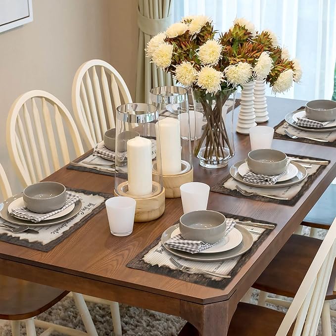 10 Commandments Placemats Set of 6, Ten Commandments Place Mats Washable Double-Sided Table Mats for Kitchen Dining Room Home Party Indoor 6 PCS 12x18 Inch