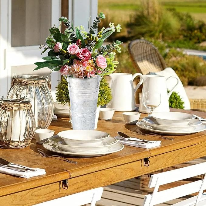 8 Pcs 10 Inch Large Galvanized Metal Vases Farmhouse French Flower Bucket Vases for Cut Flowers for Home D