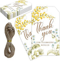 Thank You for Celebrating with Us Tag, 50 Pcs Thank You Paper Lables, 2x3 Inch Floral Gift Tags with String for Wedding Birthday Baby Shower Bridal Shower, Party Decoration-A01