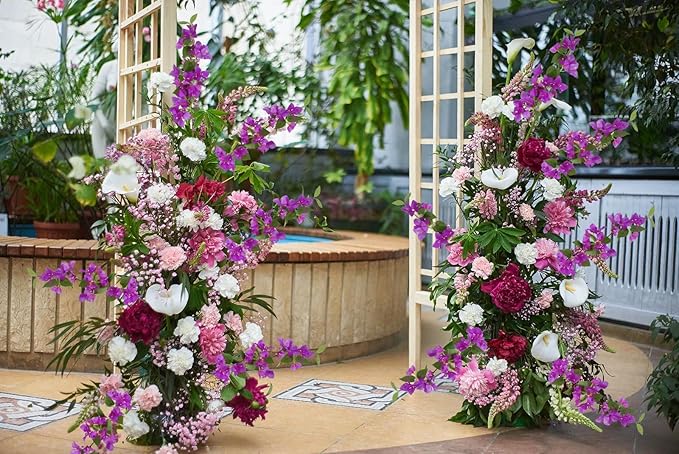 Bougainvillea Artificial Silk Flowers Branches Fake Bougainvillea Stems Faux Bougainvillea Flowers Vine Floral Arrangements for Home Wedding Baby Shower Table Centerpieces Decoration (Purple)