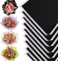 the florist Supply 20 Sheets Premium Flower Wrapping Paper | Waterproof Flower Wrapping Paper for Bouquets | Double Sided Floral Bouquet Sheets | DIY Gifts Borderline Black/Silver
