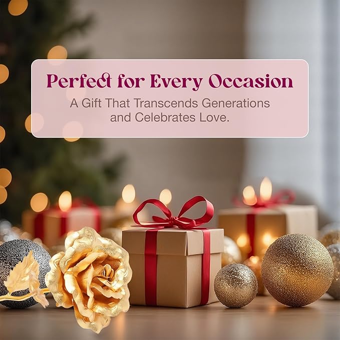 24k Gold Rose with Luxury Gift Box - 10-inch Golden Rose Metal Single Roses and Valentine's Day Gifts Idea for Women, Loved Ones, Mom, Wife, Girlfriend, Grandma, Mother's Day