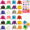 24PCS 6 Inch Large Pull Bows,12 Colors Bow for Gift Wrapping,Reusable Birthday Ribbon Bow for Wrapping Boxes & Decorative Accents