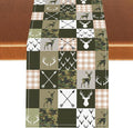 Farmhouse Table Runner, Rustic Deer Camouflage Buffalo Plaid Wild Animal Seasonal Coffee Table Center Decor for Home Kitchen Dining Patio Holiday Party Table Decorations 13x36 inches