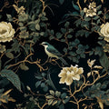 Dark Floral Peel and Stick Wallpaper Vintage Floral Contact Paper 16.9inchx196.8inch Flowers Bird Wallpaper Peel and Stick Boho Leaf Self Adhesive Removable for Bathroom Wall Paper Decor