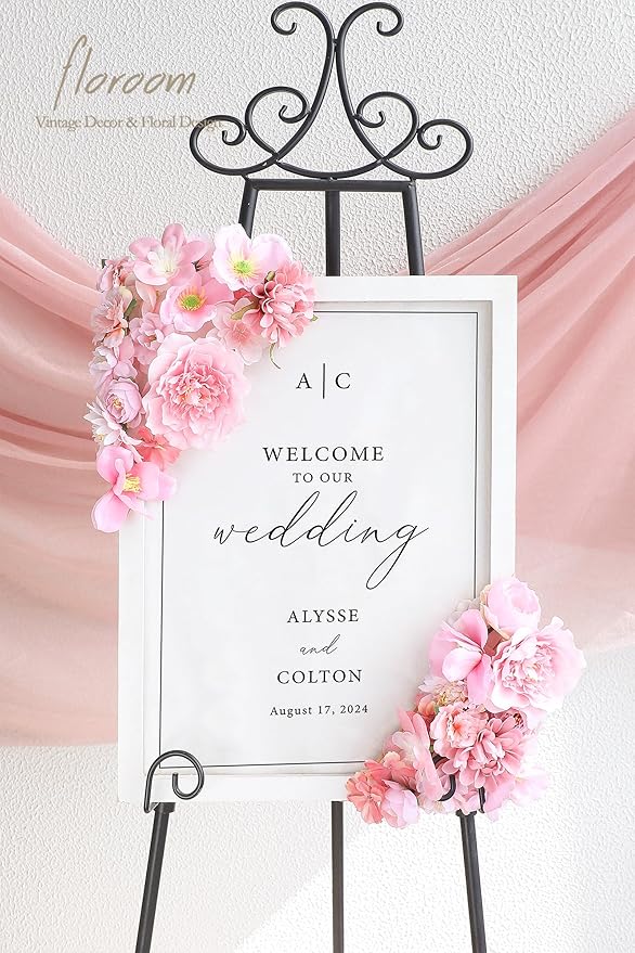 Floroom Mini Artificial Flower Heads Pink & Blush Fake Peony Daisy Rose Multicolor Small Faux Silk Flower Heads for Cake Craft Garland Wedding Party Graduation Cap DIY Home Decoration, 0.8"-3.6"
