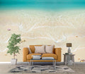 Cliouar-Top View of Background Summer Beach Wave Water Seashore Sand Beach Peel and Stick 137" x 102"