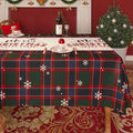 Christmas Rectangle Table Cloth,100% Waterproof Tablecloth,Christmas Decorations for Home, Vinyl Tablecloth Plastic Table Cover for Party，Picnic,Dining,Outdoor 54" x 120",Crimson Checked