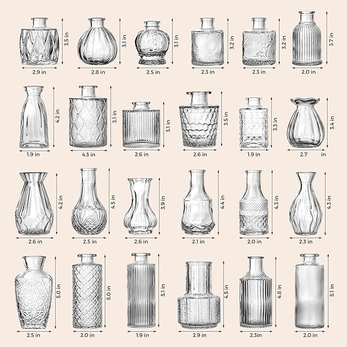 Bud Vase Set of 36PCS, Wedding Centerpieces for Tables Mini Clear Bud Vases for Flowers Small Flower Vases Suitable for Birthday Party Anniversary Wedding Baby Shower