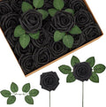 InnoGear Artificial Flowers, 50 Pcs Black Foam Fake Roses Bulk with Stems for Decoration DIY Wedding Bouquets Centerpieces Bridal Shower Party Valentines Christmas Tree