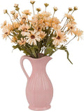 12pcs Gerbera Daisy Artificial Flowers 20 Inch Long Stem Artificial Daisy Mums for Home Décor Centerpiece Wedding Bridal Bouquet DIY(Light Champagne)