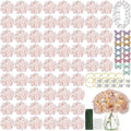 64PCS Artificial Hydrangea Flowers with Stems, Silk Hydrangea Heads with LED Decorative Lights, Crystal Strings & Butterfly Accents for Wedding Centerpieces and Home Decor(64, Pink)