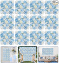 Blue Flower Backdrop Wall 5ftx3.74ft Fake Rose Wedding Backdrop 3D Floral Wall Panels for Baby Shower Party Bridal Wedding Background Decor