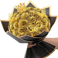 Waipfaru Glitter Roses Bouquet, DIY Fake Flowers Bouquet, Birthday Gifts for Women Mom, 36 Pcs Gold Rose for Grandma Wife Girlfriend Valentines, Mothers Day, Anniversary, Graduation