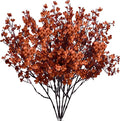 Mandy's Burnt Orange Artificial Baby’s Breath European Flowers 15 Bundles Silk Gypsophila with Bendable Stems for Fall Thanksgiving & Christmas Centerpiece Wedding Decor and Table Arrangements