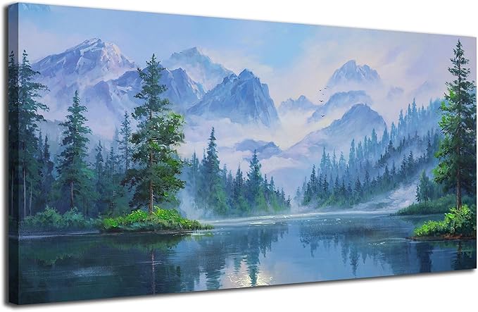 Ardemy Large Landscape Wall Art Nature Canvas Textured Forest Scenery Pictures Wall Decor Living Room Paintings Artwork Bedroom Home Office, 48"x24"