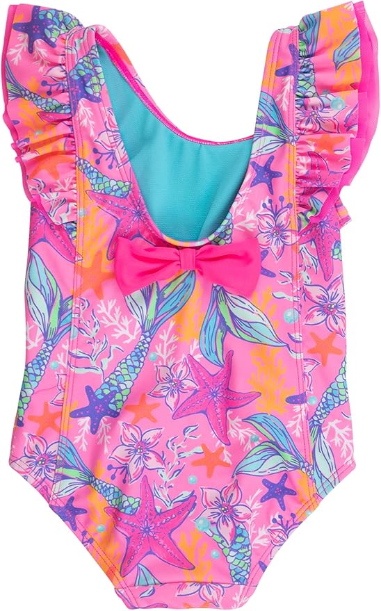 RuffleButts® Baby/Toddler Girls Ruffle Strap One Piece Swimsuit w/UPF 50+ Sun Protection