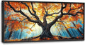 Extra Large Tree of Life Framed Wall Art for Living Room,Fall Autumn Forest Sunrise Landscape Pictures Wall Decor,Nature Canvas Print Painting Modern Artwork Bedroom Office Bathroom 60L x 30W