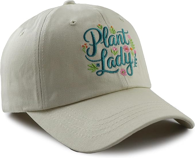 Plant Lady Hats for Women, Funny Cotton Embroidered Plant Garden Lovers Baseball Cap