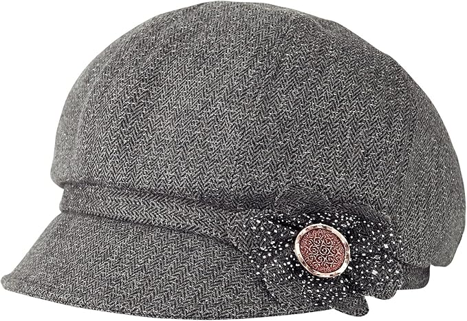 Women Retro Classic Visor Newsboy Cabbie Cap Beret Hats with Flower Buckle for Woman Ladies