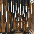 GenSwin 22pcs Flameless Floating Candle with Magic Wand Remote Timer, Battery Operated Hanging Window Candles Flickering, 6.1" LED Electric Candles for Christmas Halloween Decorations(White)