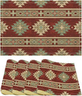 Retro Aztec Placemats Set of 4 Western Native American Tribal Art Printed Dining Table Mats for Restaurant Home Kitchen Holiday Decor 12x18in