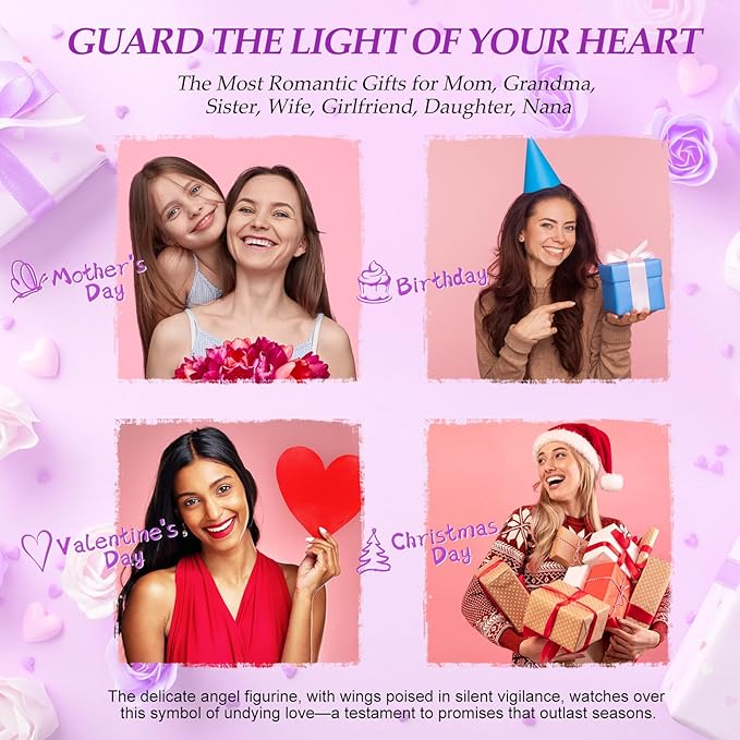 Gifts for Mom Grandma Christmas Birthday Preserved Flowers Roses with Heart Necklace Fresh Flowers for delivery Prime Eternal Forever Flower Box Xmas Gifts for Women Mother Her Wife from Daughter