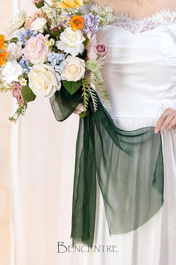 14 Inch Colorful Bridal Bouquet for Bride,Wedding Bouquet for Bride for Spring Wedding Ceremony Anniversary,Party and French Rustic Vintage Wedding,Artificial Flowers