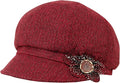 Women Retro Classic Visor Newsboy Cabbie Cap Beret Hats with Flower Buckle for Woman Ladies