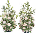 Ling's moment 41" Tall Ground Flowers for Wedding Decor, 2pcs Free Standing Artificial Flowers Arrangements, Aisle Chair Backdrop Decoration for Garden Arch Entryway Ceremony Reception, Blush & Cream