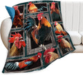 Rooster Throw Blanket - Chicken Farm Animal Decor for Girls Boys Women Men Kids Adults - Soft Warm Cozy Fleece for Couch Sofa Bed 50"x40"